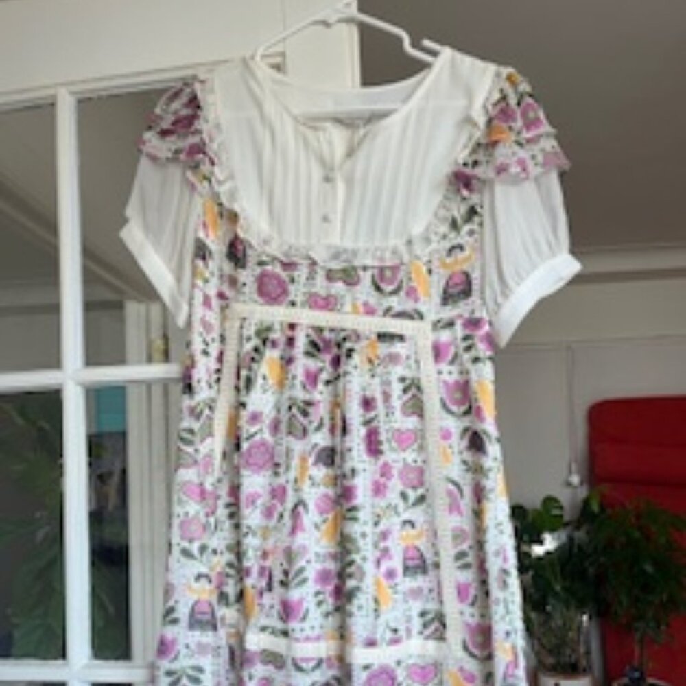 Tsumori Chisato Silk Floral Summer Dress, size 6